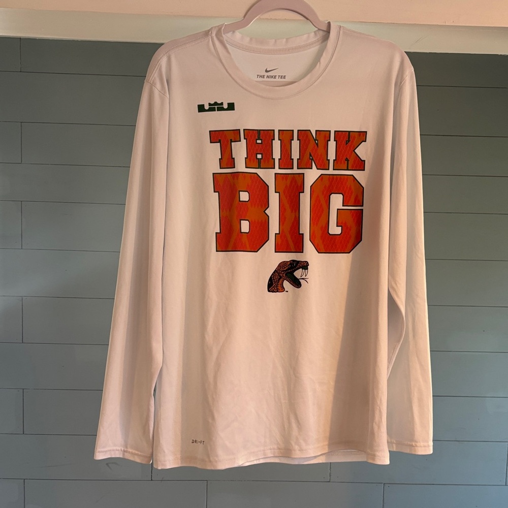 LeBron James White Nike  Long Sleeve 'Think Big' Shirt